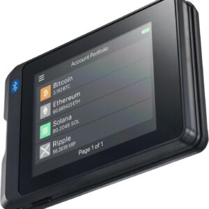 SecuX W20 Crypto Wallet with Intuitive Touchscreen, Hardware Wallet with Bluetooth, Easy to Manage Bitcoin, Ethereum, NFTs, Tokens, and Cryptocurrency with Military-Grade Security Features